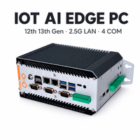 Mini PC Industrial sin Ventilador con Riel DIN, IOT AI Edge Computing, 2 LAN, 4 COM, 12ª/13ª Gen. Core I5/I7 X86
