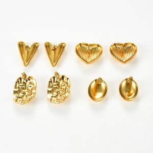 1 Paire de Boucles d'Oreilles Cœur en Acier Inoxydable pour Femme, Plaqué Or 18K, Breloques Ovales, Bijoux Quotidiens, Fête, Mariage, Cadeau - Product Image 5