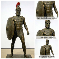 Sculpture en bronze de guerrier spartiate, style grec rétro, pour exposition en salle d'exposition, salle culturelle, décoration intérieure.