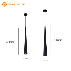 モダンミニマリストLEDペンダントランプアルミサスペンション照明黒白シリンダー吊り下げランプチューブライトパイプホームオフィス - Product Image 3