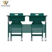 Meubles scolaires modernes, ergonomiques, écologiques et durables, bureau et chaise scolaires en plastique à double assise, hauteur réglable pour adolescents