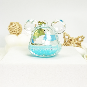 พวงกุญแจอะคริลิคทรงต่างๆ น้ำหนักเบา พิมพ์ลาย UV ทรายเหลวสีฟ้า ประดับกลิตเตอร์รูปสุนัขสุดน่ารัก ของตกแต่งรูปสัตว์การ์ตูน - Product Image 6