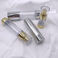Botella de Spray con Bomba Airless de 15ml, 30ml, 50ml, 80ml, 100ml, Envase de Plástico PP para Suero Cosmético, Loción, en Negro, Dorado y Plateado
