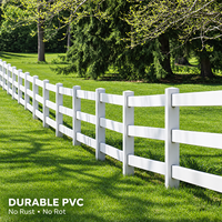 Clôture en PVC écologique Longjie et portails d'allée 6ft x 8ft à 4 rails, anti-rongeurs, montage facile, pour usage extérieur en jardin et en bordure de terrain