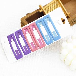 Einfarbige Haarnadeln im europäischen Stil für Mädchen Mehrfarbige Haars pangen für Kinder 6 Stück pro Karte aus Metall Eisen Modisch - Product Image 2