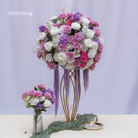 Fleurs de mariage, boule de fleurs artificielles en rose de couleur personnalisée, centre de table pour la décoration de fête de mariage