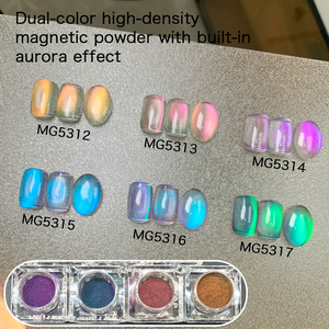 12 Renk 9D Kedi Gözü Manyetik Tırnak Tozu Güçlü Bukalemun Krom Ayna Parıltılı Pigment Tırnak Sanatı Jel Ojeleri için - Product Image 2