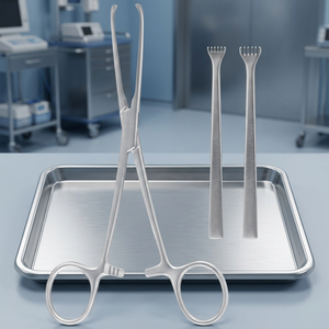 Pinces à tissus Allis 6 fleurs en acier inoxydable, instrument chirurgical manuel d'hémostase, Classe I certifiées CE - Product Image 2