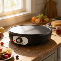 Crêpière réglable en température de 30 cm avec protection de sécurité