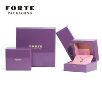 Boîte à bijoux en bois violette écologique FORTE pour collier et bracelet, boîte à bijoux en bois personnalisée avec logo
