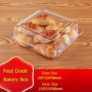 Cấp thực phẩm bao bì nhựa hộp cho bánh kẹo 10inch rõ ràng vuông hộp với mái vòm nắp lấy đi bánh mì thực phẩm <span class=keywords><strong>container</strong></span> - Product Image 3