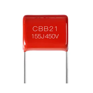 Condensador de película de polipropileno, condensador de sellado de resina epoxi para CBB21-155 de bloqueo, 450V, gran oferta