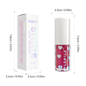 Brillo Labial en Gel con Purpurina en Forma de Corazón, Resistente al Agua, Larga Duración, Natural, Vegano, con Brillo Mineral - Product Image 4