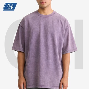 T-shirt vintage lavé 230g pour hommes et femmes, coupe oversize, style streetwear rétro, en coton teint à la cire, épaules tombantes, t-shirt ample - Product Image 2