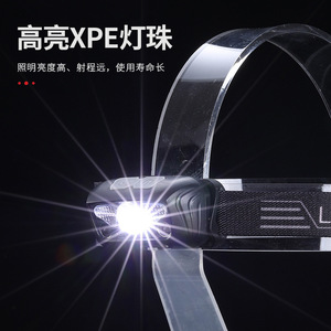 Lampe frontale LED rechargeable Antuke 2000 mAh avec détecteur de mouvement, portable, pour la pêche en extérieur, noire - Product Image 5