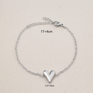 Penjualan laris perhiasan baja tahan karat modis dan minimalis, gelang yang dapat disesuaikan hati, hadiah pesta wanita - Product Image 2