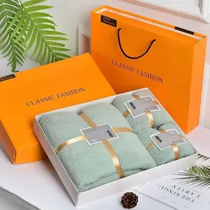 High Quality Bath Towel Set Gift Thick Coral Fleece Soft Absorbent Face Towel Bath Set