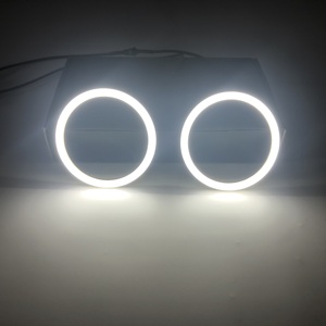 Feux de positionnement Angel Eyes 12V à double couleur blanc naturel/jaune, anneaux halo LED 2 cercles 110 mm - Product Image 3
