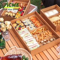 Maßgefertigte Kraft-Lebensmittelbox mit Transparentem Sichtfenster-Deckel Ölfeste Einweg-Catering-Boxen Direkt vom Hersteller Umweltfreundliche Großhandelsverpackung