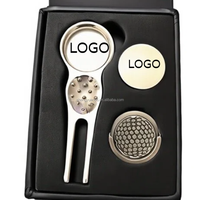 Ensemble d'accessoires de golf haut de gamme, outil de réparation de divots et marqueur de balle, coffret cadeau