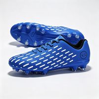 Chaussures de football FG en cuir synthétique, crampons antidérapants pour terrain ferme, entraînement et match sur gazon artificiel