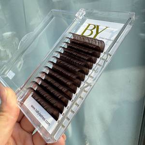 Nhà Máy Tùy Chỉnh Nhãn Hiệu Riêng Màu Nâu Đậm Lông Mi 0.03Mm J <span class=keywords><strong>B</strong></span> C <span class=keywords><strong>D</strong></span> <span class=keywords><strong>Lb</strong></span> Curl Màu Lash Mở Rộng Nâu Lash Mở Rộng Khay - Product Image 5