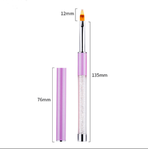 1pc Pink Rhinestone Handle Nail Art Brush Private Label Custom Liner Painting Nylon Hair Salon Manicure Nail Art Brush Pen - Product Image 6