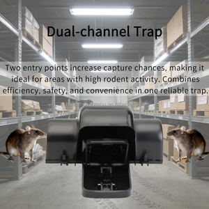 Trappola per Topi a Doppia Testa in Plastica ABS, Senza Contatto, Ecologica, Impermeabile, Sicura per Camere da Letto, Cucine e Giardini - Product Image 3
