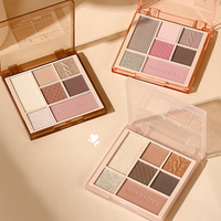 Logo personnalisé MINSHZEE fard à paupières forme mat nacré surbrillance 7 couleurs tons de terre étanche ombre à paupières Palette timbre