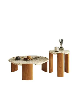 2024 שולחן קפה משושה בסגנון מודרני חם אבן מים עם סט שולחן צד