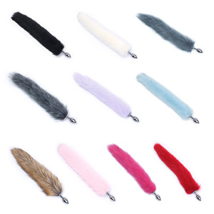 คอสเพลย์ปลั๊กเสียบก้นหางแมว40cm สีแดงหลากสีสแตนเลสของเล่นทางเพศสำหรับทวารหนัก - Product Image 2