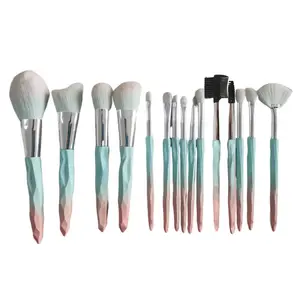 High Quality Cosmetic 15Pcs Makeup Brush Set OEM Brushes Private Label With Pu Bag