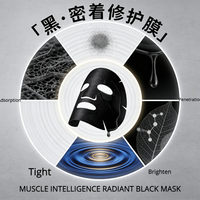 Masque facial en feuille de charbon de bambou (formule nettoyante et éclaircissante pour tous types de peaux, conforme aux normes GMPC/ISO22716/CPNP)
