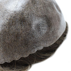 Tupé <span class=keywords><strong>de</strong></span> piel doble <span class=keywords><strong>Rubio</strong></span> marrón para hombres inyectado PU Topper piezas <span class=keywords><strong>de</strong></span> cabello sistema <span class=keywords><strong>de</strong></span> reemplazo prótesis <span class=keywords><strong>de</strong></span> tejido rizado Natural - Product Image 5