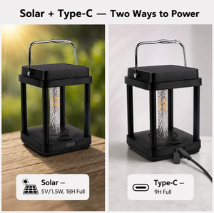 Lámpara Solar <span class=keywords><strong>Vintage</strong></span> Portátil LED para Camping, Recargable Tipo-C USB, Filamento Edison, Lámpara de Mesa Colgante para Jardín Exterior - Product Image 3