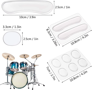 Amortisseurs de batterie ronds en gel multicolores pour le contrôle du son des cymbales et de la peau de batterie - Product Image 3