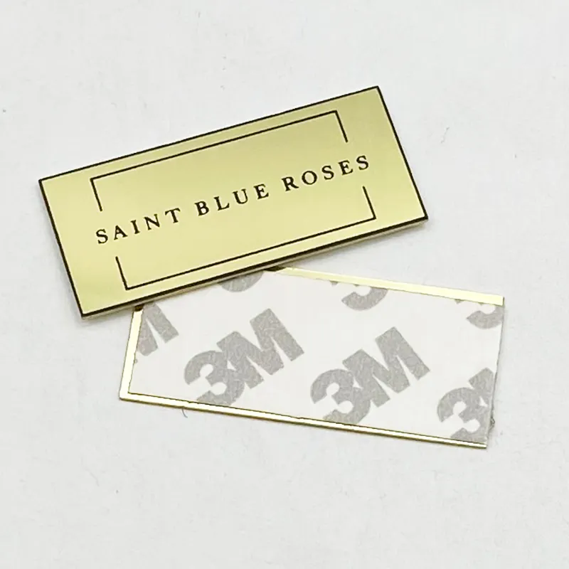 OEM Laser Engraving Logo Serial Number Metal Barcode Label Asset Aluminium Tag with Adhesive Sticker