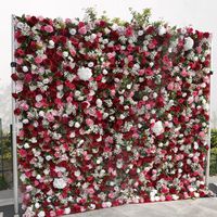 SEZON 1*1M Hochzeitsdekoration künstliche Blumenwand Hochzeitshintergrund künstliche weiße Rose Blumentopf-Blumentopf