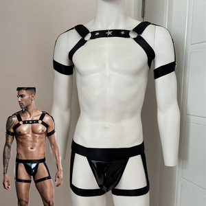 Ropa Interior Sexy para Hombre, Uniforme Negro, Cintura Baja, Spandex/Nailon, Lencería Erótica, Otoño 2022 - Product Image 1