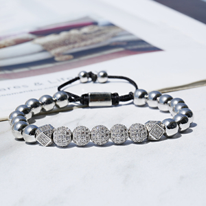 Pulsera de Diseño de Joyería de Lujo de Alta Calidad, Micro Pavé de Circonitas Cúbicas, Corona de Rey, Bola de Oro, Cuentas Carme, Pulsera de Macramé Trenzada - Product Image 5