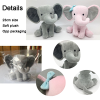 Peluche éléphant bleu super douce et mignonne, jouet en peluche, oreiller, vente en gros, conception de logo OEM, peluche éléphant