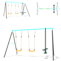 Maison de jeu en métal avec toboggan en plastique Ensemble de balançoire d'escalade pour tout-petits Équipement de terrain de jeu extérieur préscolaire pour le plaisir des enfants du parc d'arrière-cour