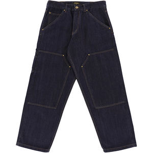 Vente en gros de jeans en denim brut avec logo personnalisé pour hommes grande taille jeans amples à double genou à la mode jeans baggy de charpentier skate - Product Image 2