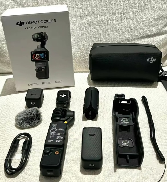 Osmo Pocket Three Creator Combo 4K Waterproof 3-Axis Gimbal Camera DJ Mic Handheld Stabilizer 180 Wide Angle 10x-20x Zoom 2.0"