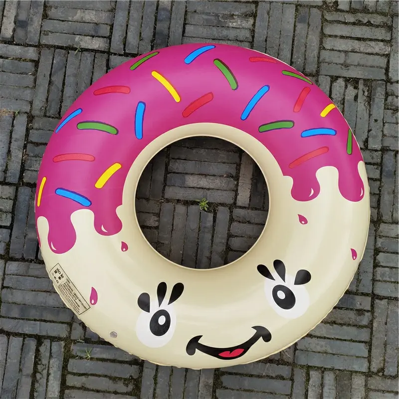 hot selling Swimming Float Brown Pink Colorful Donuts Pool Floats kids adults inflatable swim buoy floating swimming ring