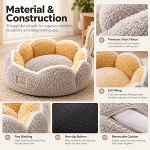 Cama para Mascotas con Diseño de Cactus, Redonda, Suave, de Algodón PP, Cojín Cálido para Invierno, Casa para Perros Pequeños, Venta al Por Mayor, Personalizable - Product Image 4