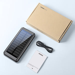 Banque d'alimentation solaire 25000 mAh, pack d'alimentation solaire portable 20000 mAh, onduleur, chargeur solaire pour téléphone portable - Product Image 4