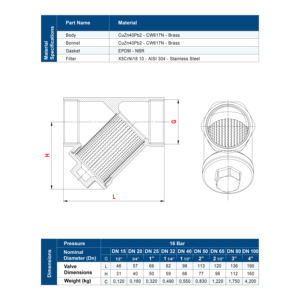 Filtre en laiton en forme de Y / Filtre à eau - Product Image 5