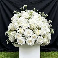 Centro de Mesa con Bola de Flores Artificiales de Lujo en Color Blanco, Ideal para el Día de la Madre y Bodas, de Larga Duración