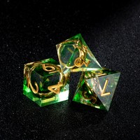Ensemble de dés polyédriques personnalisables en résine pour RPG, avec paillettes noires et bleues, adapté pour Donjons & Dragons